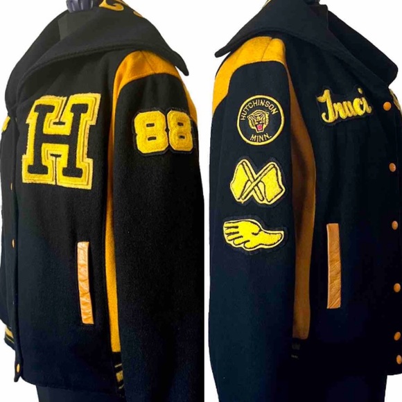 Vintage Varsity Jacket Letterman Wool Leather High School 50s 60s 70s 80s 90s - Picture 2 of 8